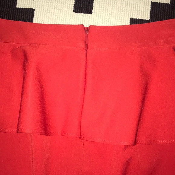 Sassy Red Peplum Pencil Skirt - Picture 4 of 5